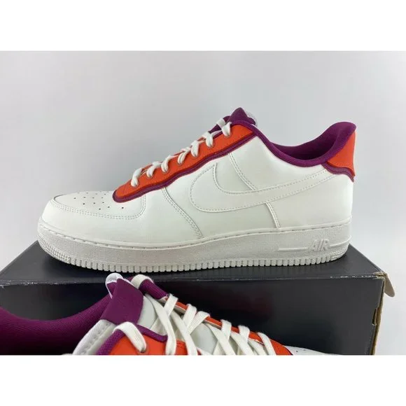 Nike Air Force 1 Low 07 LV8 Orange Berry Men's Size 12.5 Shoes White - Picture 4 of 11